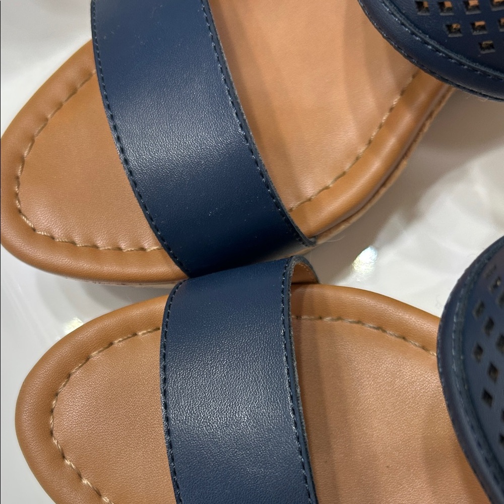 Tommy Hilfiger Navy Wedge Sandals - Picture 5 of 6